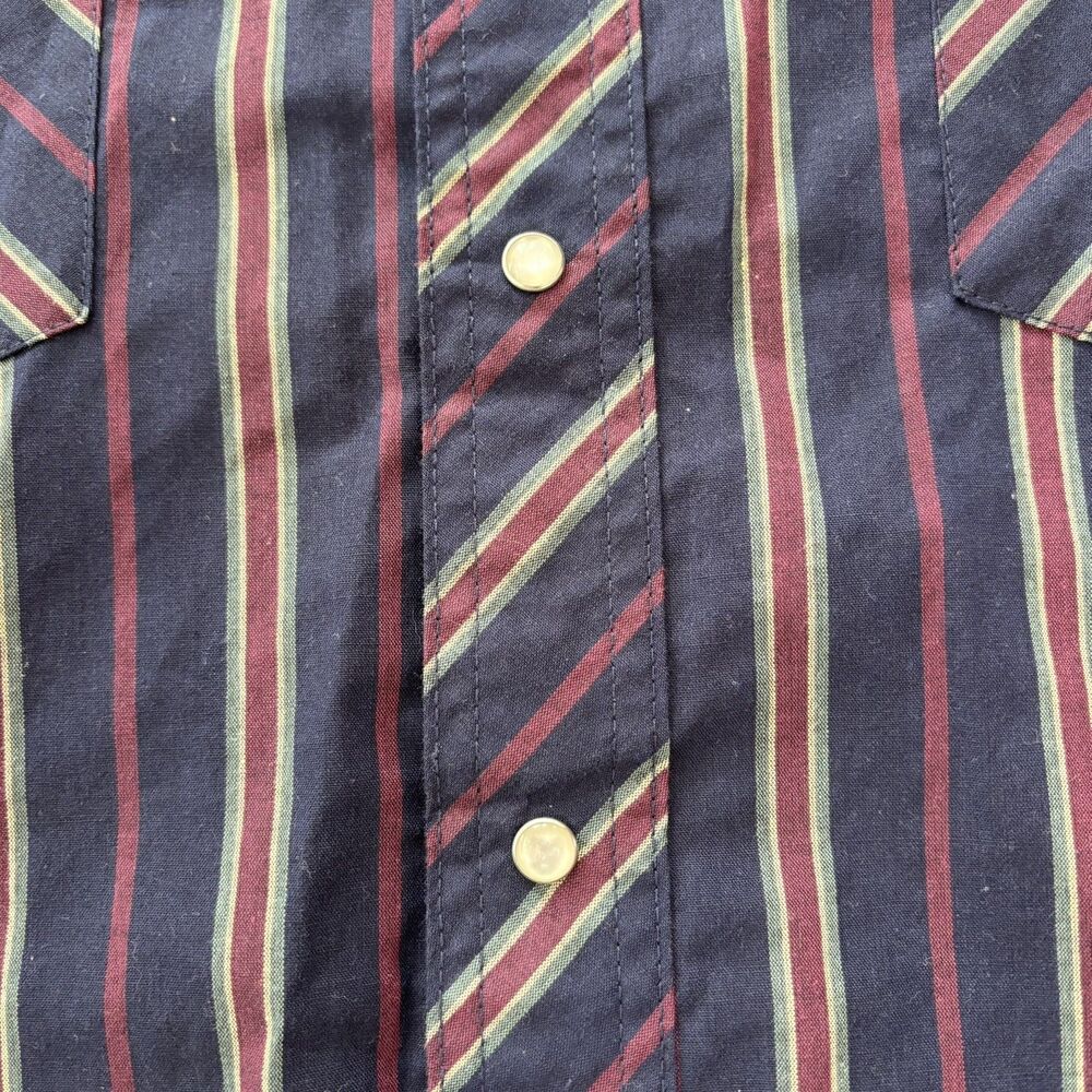 Wrangler Mens Pearl Snap Western Shirt Sz XL Rodeo Cowboy Ranch Festival Stripe - Picture 5 of 10